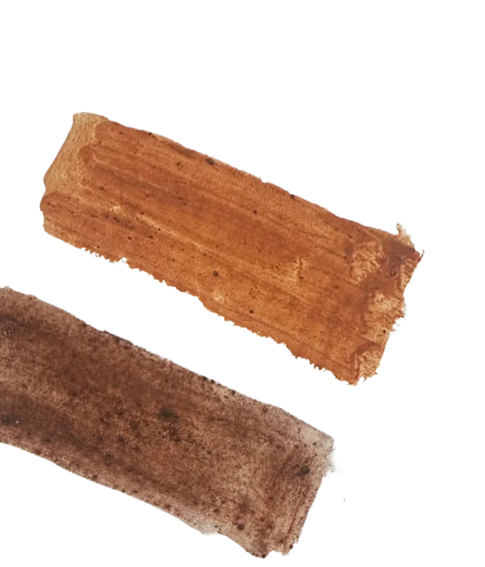 Burnt sienna and sienna samples
